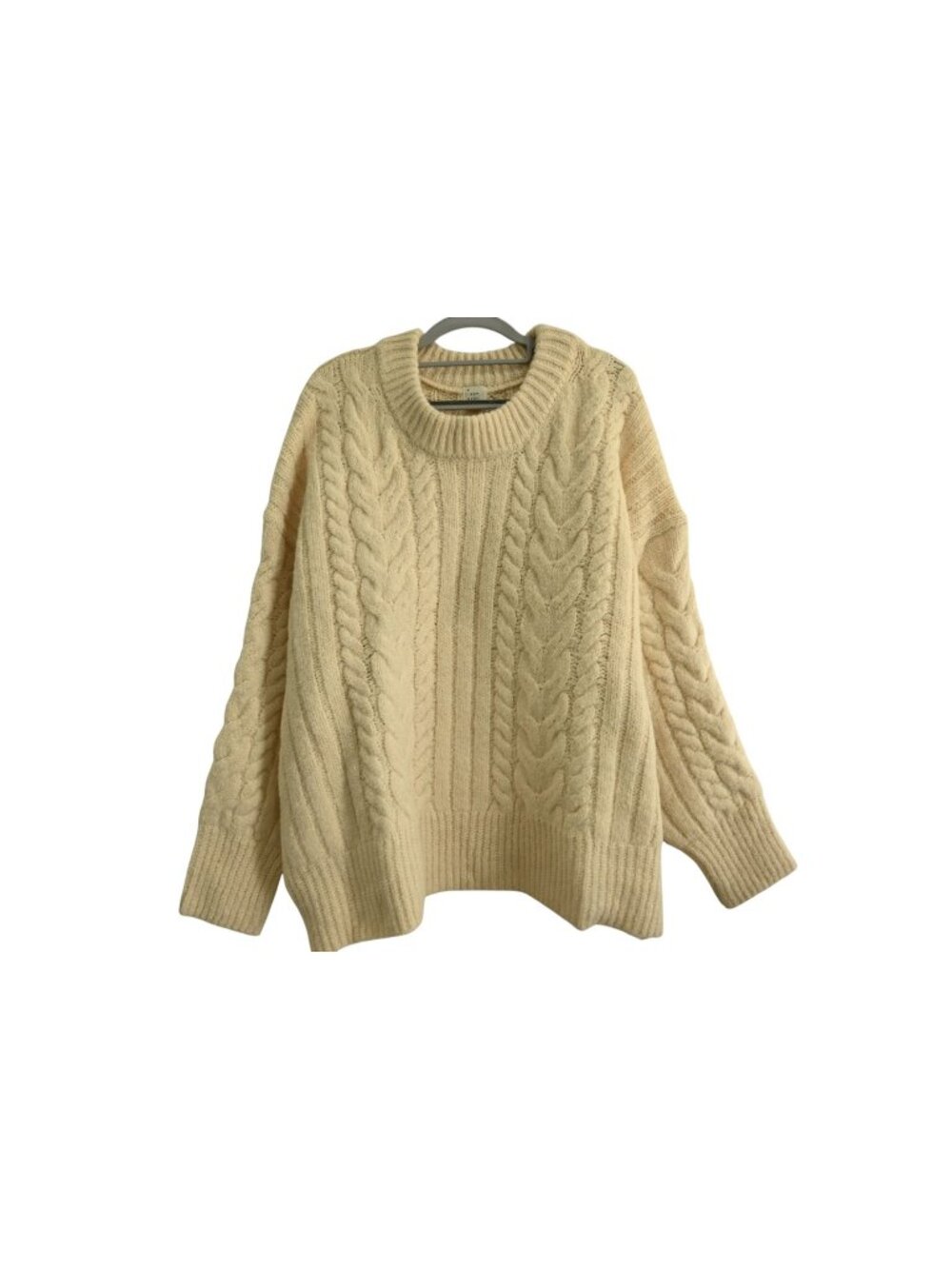 NWT A New Day Cable Knit Mock Neck Sweater Sz 3X Cream Long Sleeve P63052 Cozy